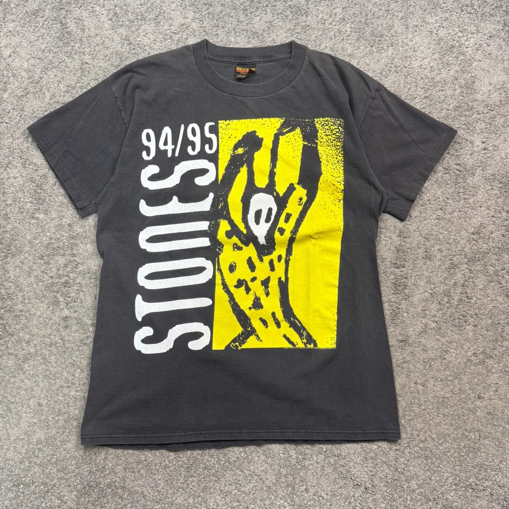 Vintage Rolling Stones 94/95 Voodoo Lounge Tour Shirt Black Size L Brockum 90s